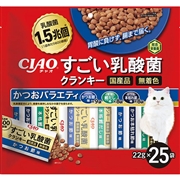 いなば 国産 CIAO チャオ すごい乳酸菌 クランキー かつおバラエティ 22g×25袋