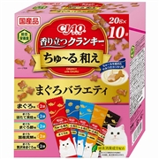 いなば 国産 CIAO チャオ 香り立つクランキー ちゅ～る和え まぐろバラエティ 20g×10