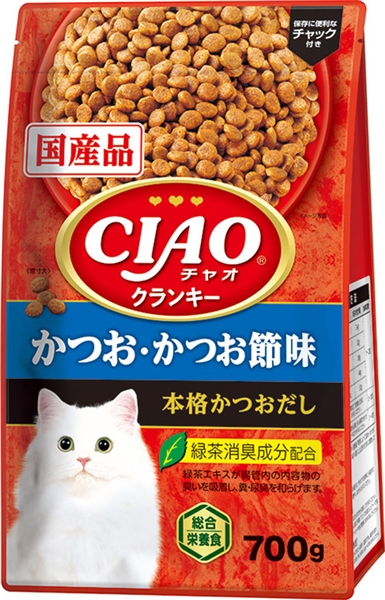 いなば 国産 CIAO チャオ クランキー かつお・かつお節味 本格かつおだし 700g 【定期購入】