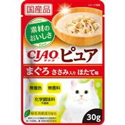 いなば 国産 CIAO ピュアパウチ まぐろ ささみ入り ほたて味 30g