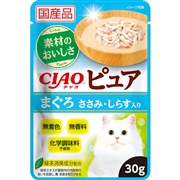 いなば 国産 CIAO ピュアパウチ まぐろ ささみ・しらす入り 30g