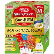 いなば 国産 CIAO チャオ 香り立つクランキー ちゅーる和え 総合栄養食 まぐろ・とりささみバラエティ 20g×10袋