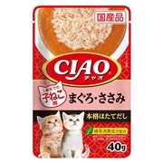 いなば 国産 CIAO チャオ 本格ほたてだし 子ねこ 1歳未満用 まぐろ・ささみ 40g