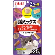 いなば 焼ミックス 3つの味 かつお節・チキンスープ・いか風味 25g