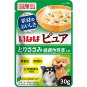 ピュアパウチ とりささみ 緑黄色野菜入り ３０ｇ