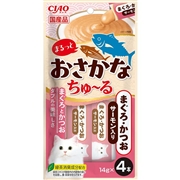 いなば 国産 CIAO チャオ まるっとおさかなちゅーる まぐろ・かつお サーモン入り 14g×4本