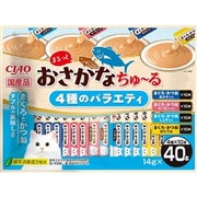 いなば 国産 CIAO チャオ まるっとおさかなちゅーる 4種のバラエティ 40本入り