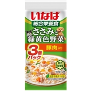 いなば 総合栄養食 ささみと緑黄色野菜 豚肉入り 60g× 3袋