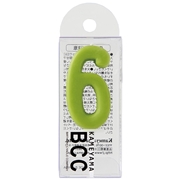 カメヤマ ナンバーキャンドルパステル 6番ライトグリーン