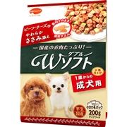 日本ペットフード 国産 半生 ビタワン君のＷソフト ビーフ・チーズ・やわらかささみ添え 200g