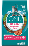 ピュリナワン キャット ドライ 高たんぱく 皮膚と被毛の健康ケア サーモン 1.6kg(400g×4袋)