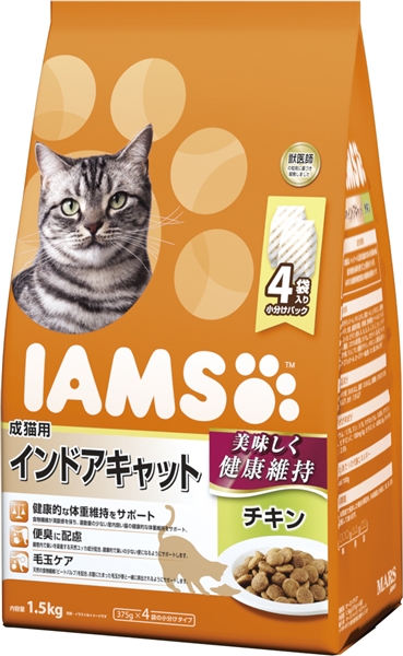 アイムス 健康ケア 成猫用 インドアキャット チキン 1.5kg 【定期購入】