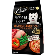 マース シーザー 自然素材レシピ 蒸しささみ・厳選ビーフ＆パプリカ・いんげん 60ｇ×4袋