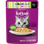 カルカン パウチ 4種のおいしさ まぐろ・たい・白身魚・ほたてだし入り 60g