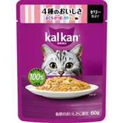 カルカン パウチ 4種のおいしさ まぐろ・かつお・さけ・えび風味 60g