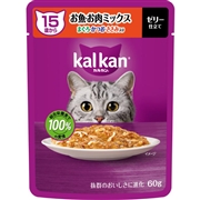 カルカン パウチ 15歳から お魚・お肉ミックス まぐろ・かつお・ささみ入り 60g