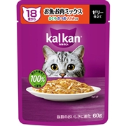 カルカン パウチ 18歳から お魚・お肉ミックス まぐろ・かつお・ささみ入り 60g