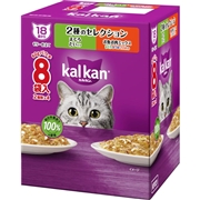 カルカン シニア パウチ 18歳から 2種のセレクション まぐろ たい入り お魚・お肉ミックス まぐろ・かつお・ささみ入り 60g×8袋