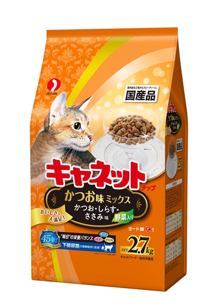 ペットライン 国産 キャネット チップ かつお味ミックス 野菜入 2.7㎏ 【定期購入】