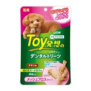 LION 国産 PETKISS Toy発想のデンタルトリーツ メッシュフロスタイプ 超小型犬～小型犬用 チキン味 4本