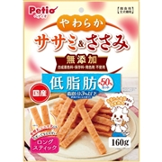ペティオ 国産 やわらかササミ＆ささみ 無添加 ロングスティック 低脂肪 160g