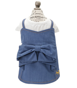 ROPE PICNIC （ロペピクニック） ドッキングリボンデニムワンピ ブルー