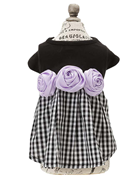 ANNA SUI （アナ スイ） バラコサージュギンガムチェックワンピ ブラック