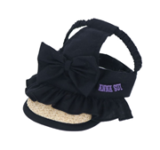 ANNA SUI （アナ スイ） リボン付き麦わらサンバイザー ブラック