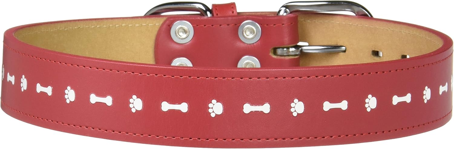 リフレクトレザーカラー ＃３０Ｌ　赤