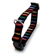 岡野製作所 ストライプ カラー 首輪 ＃10 マルチブラック