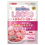 マルカン・サンライズ 国産 ゴン太の歯磨き専用ガム L8020乳酸菌入り いちごミルク味 カット 120g