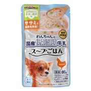 ドギーマンハヤシ  わんちゃんの国産低脂肪牛乳 スープごはん ササミと緑黄色野菜入り 80g