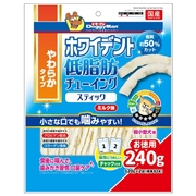 ホワイデント 低脂肪 チューイングスティック 超小型犬用 ミルク味 240g(120g×2袋)