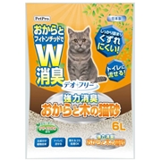 ペットプロジャパン 日本製 デオフリー 強力消臭 おからと木の 猫砂 6L