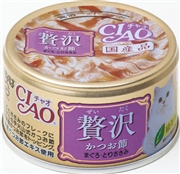 ＣＩＡＯ贅沢かつお節鮪とりささみ８０ｇ 定価：165円（税込）