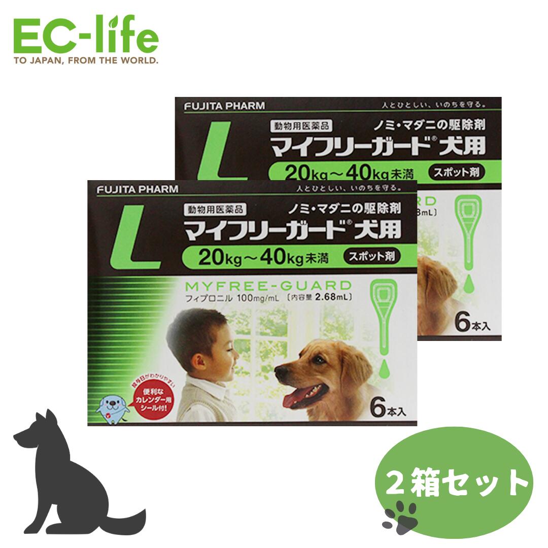 【 2箱セット】フジタ製薬 マイフリーガード 犬用 L 20-40kg未満 中型犬 大型犬 2.68ml×6本入×2ケース ノミ・マダニ駆除薬