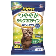 アース・ペット ジョイペット 猫用 つややかシルクプロテイン ボディータオル 無香料 速乾タイプ 25枚入