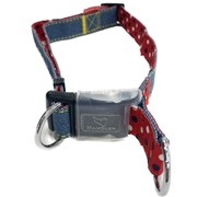 アース・ペット ターキー ハンドラー エブリデイ ダブルDカン首輪 ドットデニム 小型犬用 赤