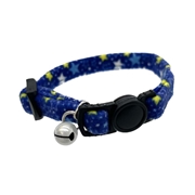 アース・ペット ターキー ねこモテ セーフティー外れる機能付 反射鈴付首輪 スターブルー 子猫用 青