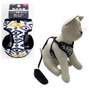 アース・ペット ターキー ねこモテ ソフト胴輪付引ひも ネコテガ ミニ猫用 紺黄