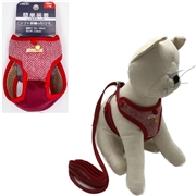 アース・ペット ターキー ねこモテ ソフト胴輪付引ひも ヘリンボン 成猫用 赤