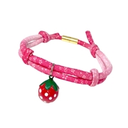 アース・ペット ターキー ねこモテ ソフト丸紐マグネットバックル付 アクセサリー首輪 いちごみるく ピンク