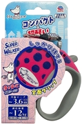 スーパーウォーカー伸縮リードXS.S／桃