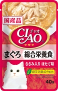 ＣＩＡＯパウチ総合栄養食鮪笹身帆立４０ｇ 定価：74円（税込）