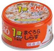 チャオ子猫用まぐろ＆しらす８５ｇ 定価：162円（税込）