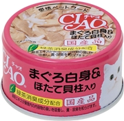 チャオまぐろ白身＆ほたて貝柱入り85g（いなば）　　定価：162円(税込)