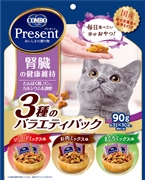 コンボプレゼント猫おやつ腎臓3種V90g　　定価：492円(税込)