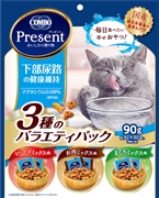 コンボプレゼント猫おやつ下部3種V90g　　定価：492円(税込)