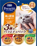 コンボプレゼント猫おやつO歯口3種V90g　　定価：492円(税込)