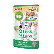 Ｍｉａｗジューシーお肉お魚ミックスかつお６０ｇ　　定価：107円(税込)